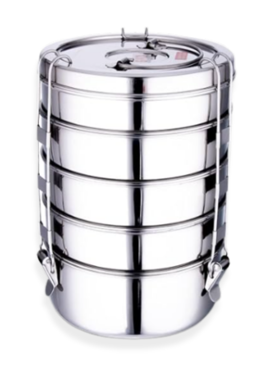 5-tier stainless steel tiffin carrier